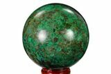 Polished Malachite & Chrysocolla Sphere - Peru #156476-1
